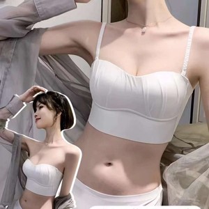 Nouveau Soutien-Gorge sans Bretelles Sans Couture pour <span class=keywords><strong>Femmes</strong></span>, Poitrine Menue, Rembourrage Pigeonnant, Anti-Affaissement, Sans Armature, Respirant - Product Image 5