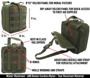 Bolsa de Resgate Oripower, Kit de Primeiros Socorros, Ferramentas Essenciais, Equipamento de Emergência, Bolsa Médica para Camping, Caminhadas e Atividades ao Ar Livre - Product Image 4
