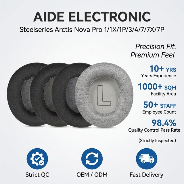 Wire Mesh Cloth Earpads Compatible with Steelseries Arctis Nova Pro 1/1X/1P/3/4/7/7X/7P Gaming Headphones Mesh