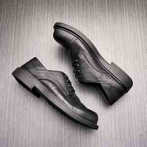 Men's Aurora <b>Shoes</b> Soft Leather Anti-Slip Casual Retro Fashion Monk <b>Shoes</b> <b>Height</b> <b>Increasing</b> Waterproof Breathable - Product Image 4