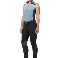 Camiseta Deportiva sin Mangas con Protección Solar UPF+40 para Montar a Caballo, Camiseta Ajustada con Cierre de Cremallera, Ropa Ecuestre