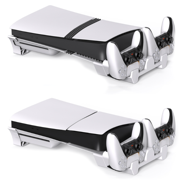 Charging Stand for PS5 Pro Console Dual Controller Dock Station with Cooling Fan LED Indicator Gaming Accessories