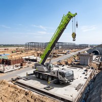 Grue mobile ZTC800A5 80t pour la construction de viaducs autoroutiers et de projets d'infrastructure, levage de charges lourdes