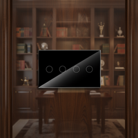 Interrupteur intelligent Wi-Fi Zowie ASF-146 4 voies, 10A, verre trempé, étanche, panneau tactile de luxe, sans fil neutre, commande vocale bidirectionnelle