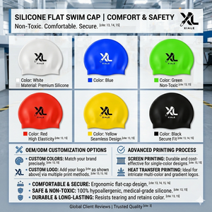 <span class=keywords><strong>Gorro</strong></span> de Natación de Silicona Ecológico, Suave e Impermeable con Diseño Plano y Logotipo Personalizado <span class=keywords><strong>para</strong></span> Hombres y Mujeres, Equipo de Natación Profesional - Product Image 5