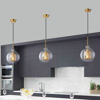 Luminaire suspendu en verre moderne, lampe suspendue en métal doré de luxe pour salle à manger, îlot de cuisine, hôtel et restaurant