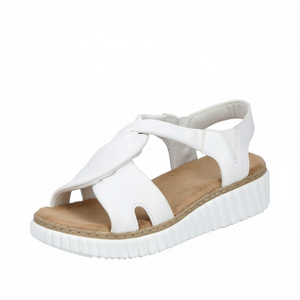 Women's White Wedge Sandals Buckle Strap Open Toe Summer Beach <b>Shoes</b> - Product Image 1