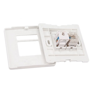 Plaque murale RJ45 double jack Keystone ABS de type 86, couleur blanche, câblage réseau, télécommunications - Product Image 5