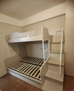 Lit superposé autoportant moderne et écologique avec 3 tiroirs de rangement, meuble de chambre à coucher gain de place pour usage domestique - Product Image 3
