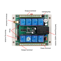 Récepteur 8 canaux 220V AC Relais Interrupteur sans fil à télécommande RF