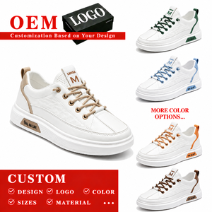 Sneakers basses à plateforme blanches avec logo personnalisé, OEM ODM disponibles - Product Image 1