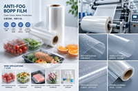 Film BOPP anti-buée de qualité alimentaire en gros, 25 microns, pour emballage de produits traiteur en rouleau