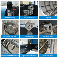 Filtre rotatif sous vide en acier inoxydable 316L YUTANK pour l'aquaculture, l'élevage de poissons, les systèmes RAS, les bassins à koïs, 300m3/h, lavage automatique à contre-courant