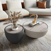 Table basse en pierre frittée noire et blanche, Design Simple, joli Style pour salon
