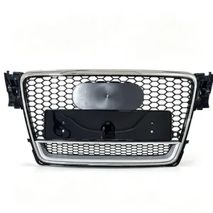 สำหรับ B8 8T ปี 2009-2012 สำหรับกระจังหน้ารถยนต์สไตล์ RS4 แบบตาข่ายรังผึ้ง ฝาครอบป้องกันด้านบน อุปกรณ์เสริม - Product Image 4