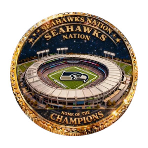 Moneda Conmemorativa de los Seattle Seahawks 2025-2026 Campeones, "Casa <span class=keywords><strong>del</strong></span> <span class=keywords><strong>12</strong></span>º Hombre", Artesanía en Metal, Decoración Coleccionable, Regalo - Product Image 2