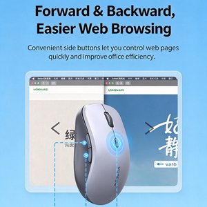 UGREEN Ergonomic Wireless <b>Mouse</b> MU002 Dual Mode 4 Adjustable DPI Side Buttons Office <b>Laptop</b> Computer <b>Mouse</b> - Product Image 5