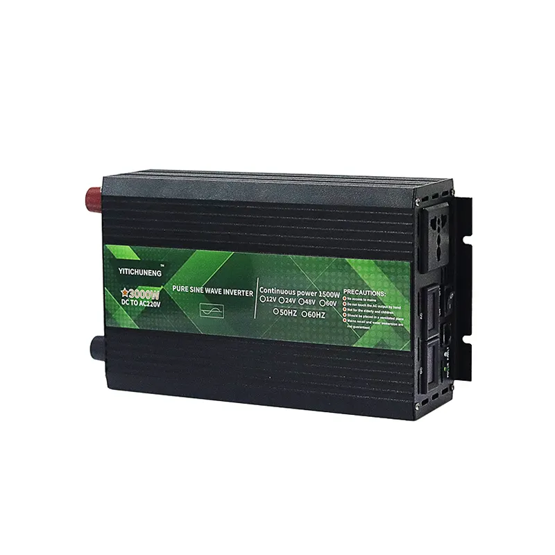 Inverter gelombang sinus murni DC AC 3000W, Inverter daya 12V 24V 48V 1500W