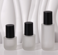 Flacon Pompe à Lotion en Verre de Luxe Givré pour Cosmétiques, Contenants en Verre pour Soins de la Peau, Bouteilles de 30ml, 50ml, 100ml, 120ml, Pots de 30g, 50g