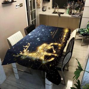 <span class=keywords><strong>Mantel</strong></span> de poliéster rectangular impermeable a prueba de aceite impreso <span class=keywords><strong>con</strong></span> diseño navideño al por mayor para decoración del hogar - Product Image 2