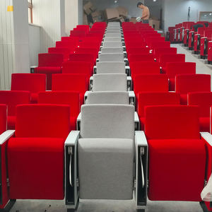 เก้าอี้แถวเรียงแบบปรับแต่งได้สำหรับห้องประชุมมหาวิทยาลัย โรงเรียน ห้องประชุมสำนักงานที่บ้าน พร้อมโต๊ะเขียนหนังสือ  ทำจากผ้าทันสมัย - Product Image 1