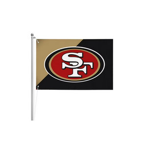 Bandera de coche de <span class=keywords><strong>San</strong></span> <span class=keywords><strong>Francisco</strong></span> 49ers personalizada de alta calidad, diseño Popular de poliéster para eventos de La NFL - Product Image 4