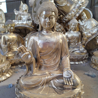 Sculpture en bronze conçue sur mesure Statue de bouddha oriental grandeur nature en cuivre vieilli modèle d'artiste imprimé peint antique moderne