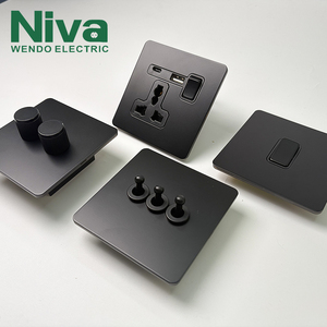 Niva retro kim loại đôi dimmers Ánh Sáng Thiết bị chuyển mạch thép không gỉ Bảng điều chỉnh tường chuyển đổi điện nhà ổ cắm - Product Image 4