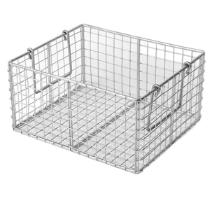 Panier de stérilisation en gabion d'acier inoxydable avec grille en treillis métallique à mailles carrées, plateau chirurgical plié - Product Image 5