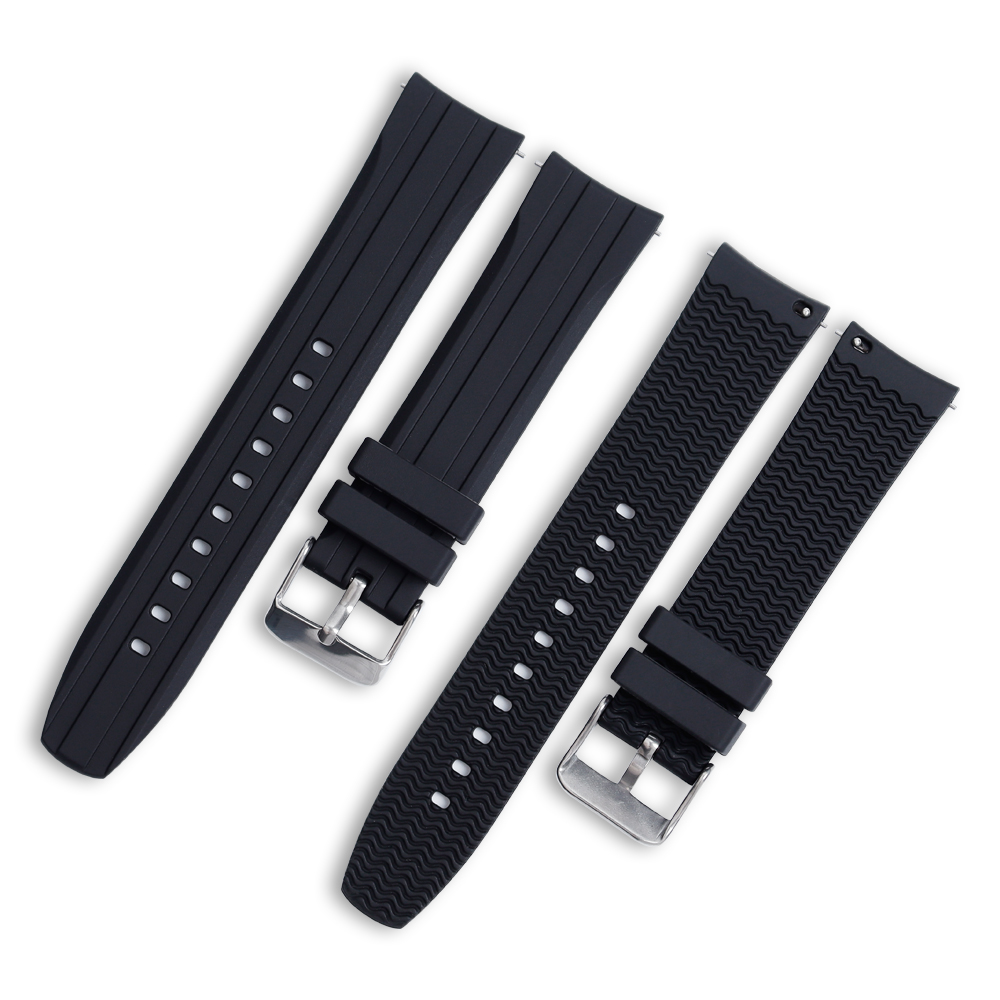 Silicone Watch Strap Band 20mm 22mm Curved End Silicone Strap