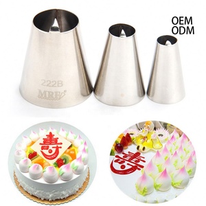 Roestvrijstalen verjaardag perzikvormige spuitmond, grote en kleine crèmemond, biscuitpers, taartdecoratie, bakgereedschap - Product Image 1