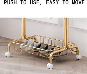 Custom LOGO Salon Gold Metal Human Hair Rack Wig Shop Display Shelf Floor Standing Hair Extension Display <b>Stand</b> - Product Image 4