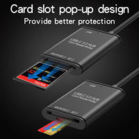 Adaptador Externo de Aleación de Aluminio 3 en 1 con USB Tipo-C de Alta Velocidad para Transferencia de Datos, Lector de Tarjetas USB OTG TF/CF/SD/Memory
