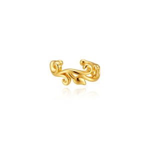 Hypoallergenic 18K Gold Plated S925 Sterling <b>Silver</b> Zircon Plain Branch Shape Minimalist Ear <b>Cuff</b> Adjustable Non-Pierced - Product Image 3