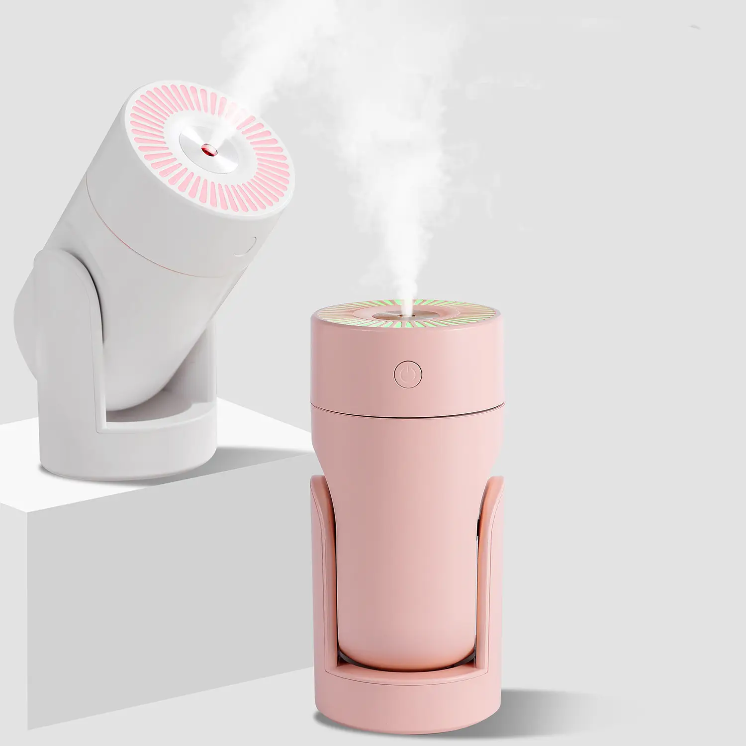 Nuovo articolo diffusore di olio essenziale di Aroma regolabile umidificatore d'aria Usb per auto Mini umidificatore a nebbia Spray h2o da 300ml con luce colorata