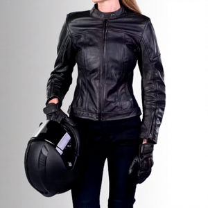 Women's New Quilted CE Certified Riding Leather <b>Biker</b> <b>Jacket</b> Plus Size Windproof Protective Sportswear Adults Motorcycle Racing - Product Image 1