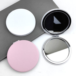 Commercio all'ingrosso pieghevole Mini tasca portatile specchio cosmetico di bellezza piccolo metallo quadrato rotondo specchio bianco per la stampa UV - Product Image 4