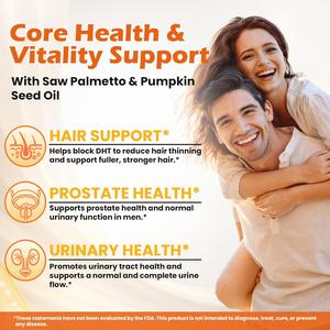 Gélules d'huile de graines de citrouille Bioby à marque privée OEM avec Saw Palmetto 3000mg pour la croissance des cheveux et le soutien de la prostate, 180 unités, complément alimentaire - Product Image 6