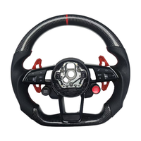 Accessoires intérieurs de voiture neufs en cuir fibre de carbone avec bouton de démarrage, volant compatible avec Audi R8