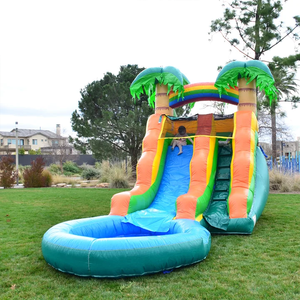Piscine gonflable avec <span class=keywords><strong>toboggan</strong></span> <span class=keywords><strong>aquatique</strong></span> TSUNAMI pour enfants, prix avantageux, PVC imperméable et ignifuge, installation facile, taille personnalisable - Product Image 4