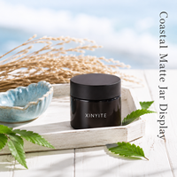 Pot cosmétique en verre opaque noir de 40, 50, 60, 90 ml, récipient rond en verre pour crème avec couvercle à vis noir pour l'emballage de produits de soin de la peau