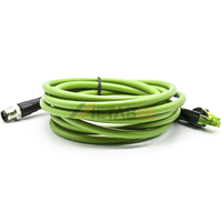 Kabel Adaptor M12 4pin Male ke Rj45 Female, Kabel Harness Ethernet Industri, Konektor Sirkular M12 4p ke Kabel Jack Rj45