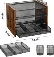 Étagère de rangement de bureau avec tiroir, boîte de rangement pour fournitures de bureau, papier, lettres, dossiers, accessoires de bureau, organiseur de plateau