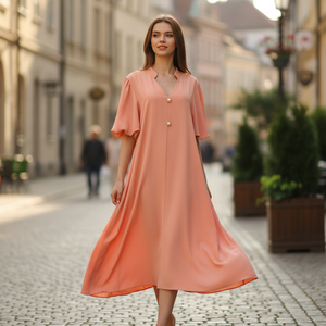 Abito in tessuto colorfast che non sbiadisce, gonna tunica da donna taglie forti per streetwear casual, abito in tulle da donna per feste - Product Image 1