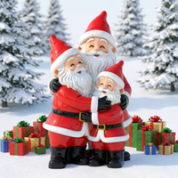 Statue de Trio de Gnomes de Noël en Résine Résistante aux Intempéries, Personnalisable, Décoration de Jardin pour les Fêtes, Sculptures Extérieures Haut de Gamme pour Patio