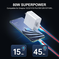 Pour OnePlus SuperVooc chargeur 80W Usb chargeur rapide bloc adaptateur secteur avec câble Usb pour OnePlus 13R 9 Pro 10T 10R 8T 8 7T