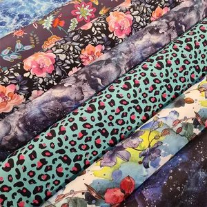 Wholesale Custom Printed Cotton Lycra Moisture Wicking Lycra Cotton Spandex Feel Gym Wear Fabric For Yoga Or Fitness