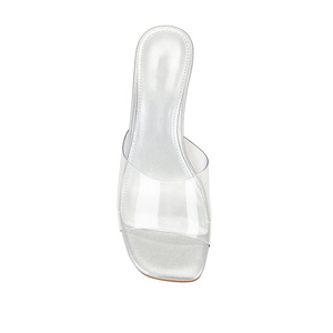 Pantofole per ragazze trasparenti in PVC trasparente décolleté sandali con tacco basso bianco stile semplice tacchi da donna 2023 <span class=keywords><strong>zeppe</strong></span> - Product Image 3