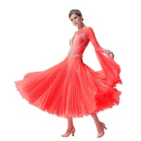 B-19426 Haut De gamme Yundance nouvelle norme nationale moderne costume de danse concurrence plissé perle soie robe de danse de salon femmes