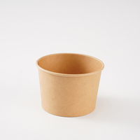 Gobelet à soupe et à bouillie jetable en papier kraft à paroi simple de 16 oz, portable, avec feuille d'or, recyclable, de qualité alimentaire et compatible micro-ondes